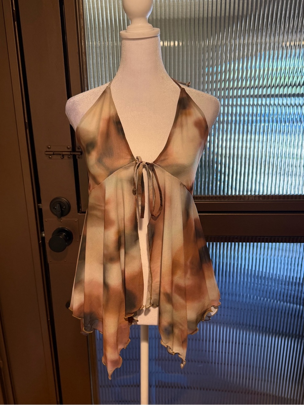 Frankee & Skylarr Neutrals Mesh Halter Top